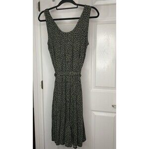 Latched Mama Momper Romper Sz 6-18 Maternity & Nursing Green Leopard Belted